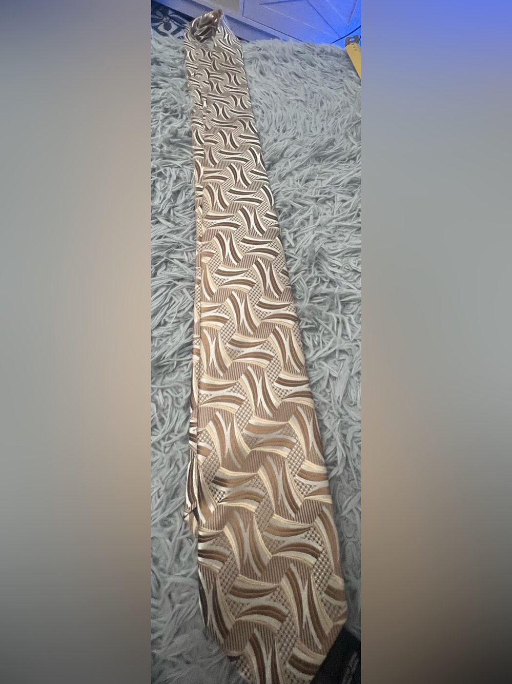 Elegant Beige Patterned Tie - Neutral Tones